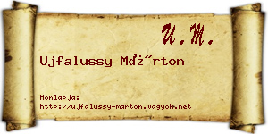 Ujfalussy Márton névjegykártya