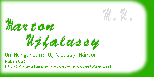 marton ujfalussy business card